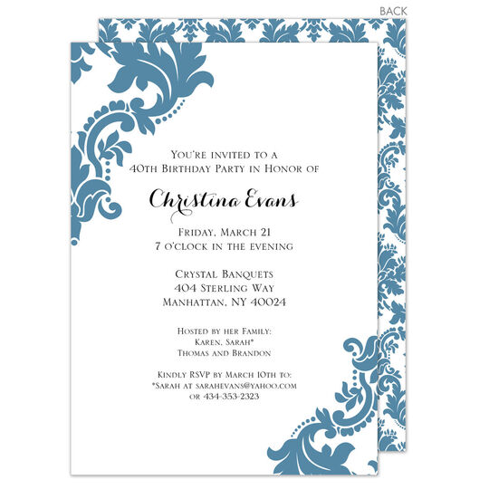 Wedgewood Damask Invitations